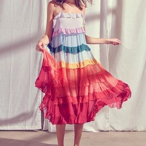 Rainbow ruffle dress